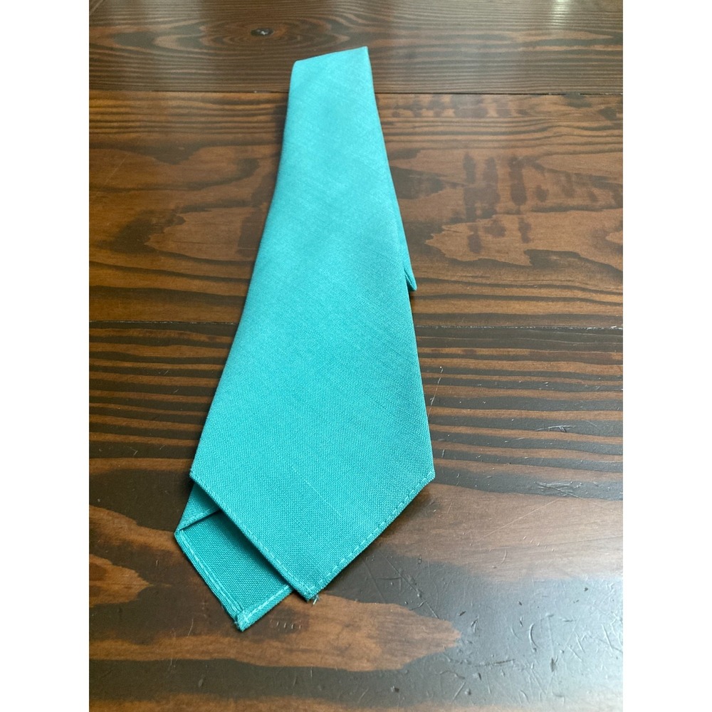 Vintage Wembley Turquoise Solid Color Neck Tie Neckwear